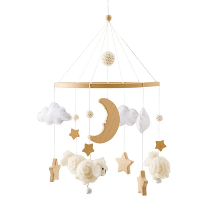 Wooden Cloud Bed Bell Bracket Mobile Holder for Newborns