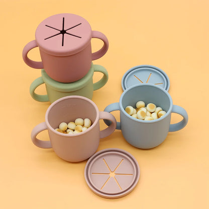 Silicone Baby Snack Cup Portable Spill Resistant Easy Grip