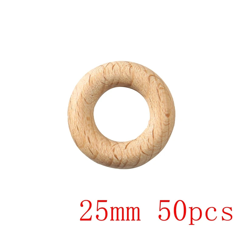 Wooden Rings DIY Teething Toys Smooth Maple Wood