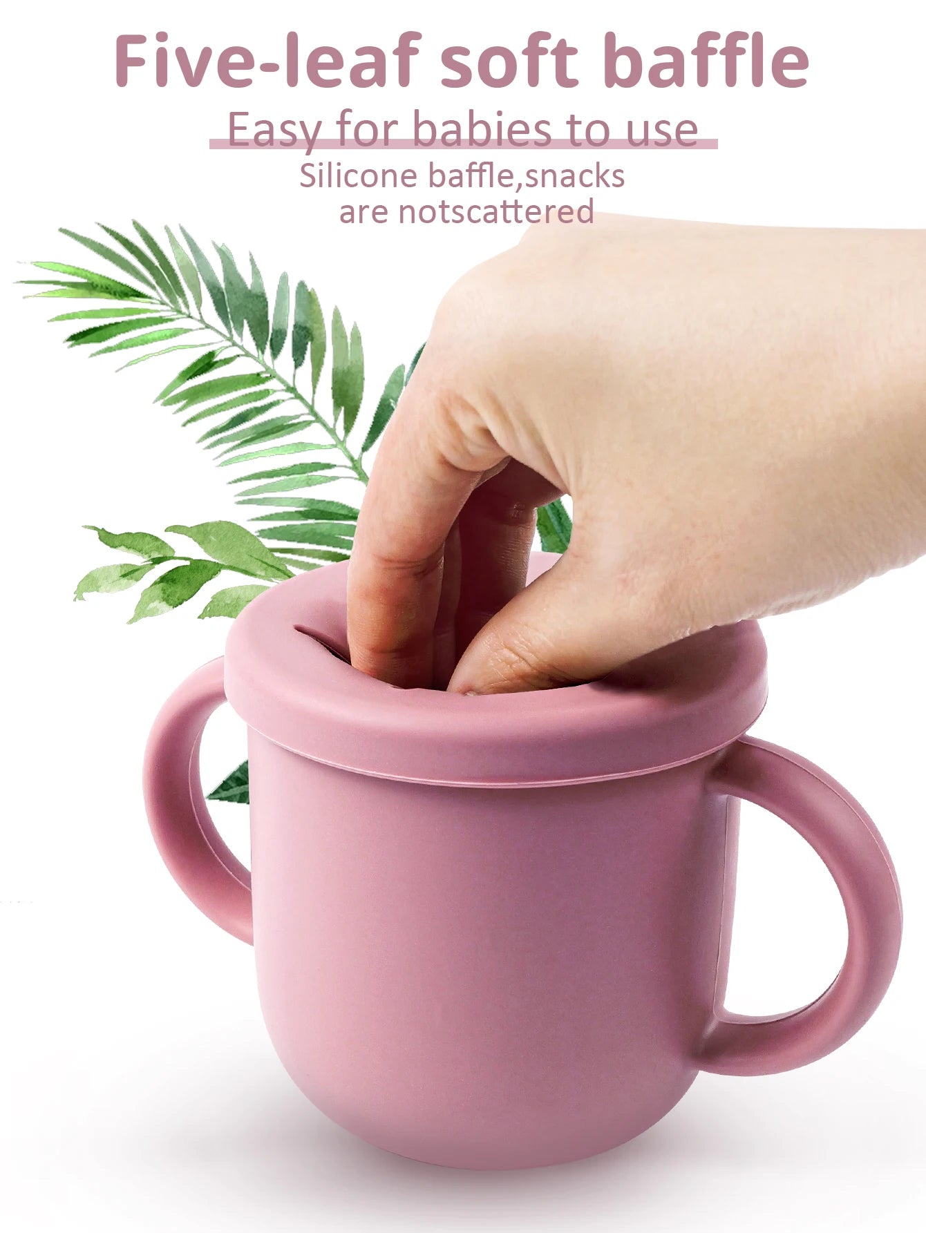 Silicone Baby Snack Cup Portable Spill Resistant Easy Grip