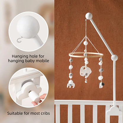 Wooden Cloud Bed Bell Bracket Mobile Holder for Newborns