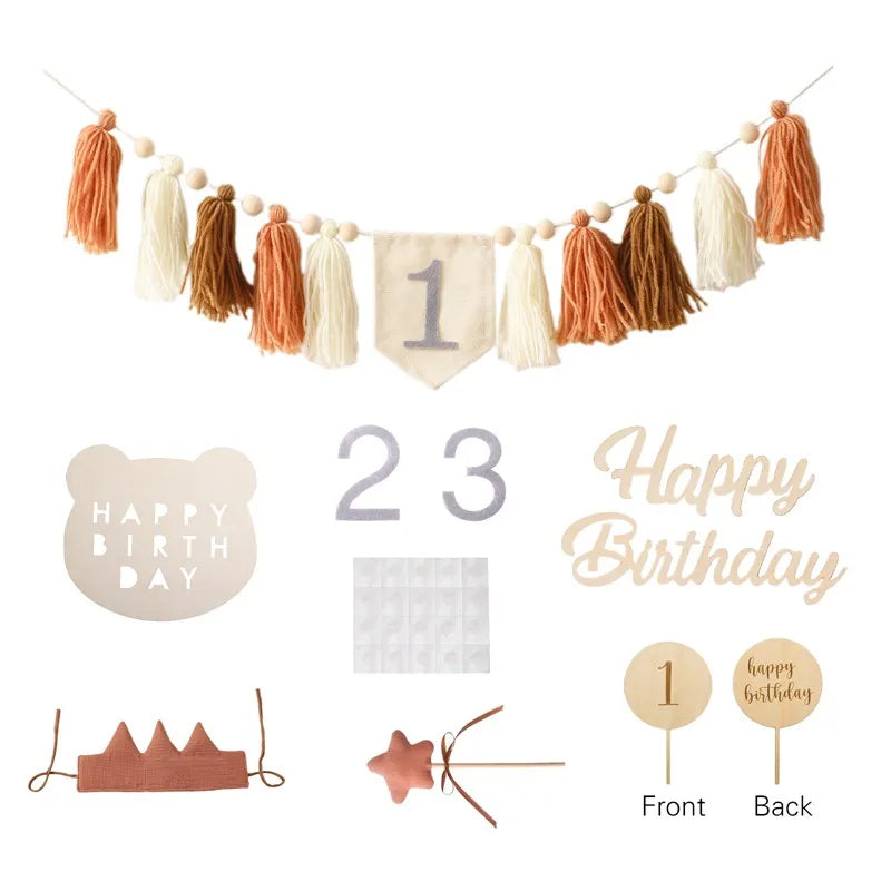 Baby Party Banner Tassel Pendant Set Birthday Decoration