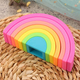 Silicone Rainbow Stacker Montessori Puzzle Toy for Kids