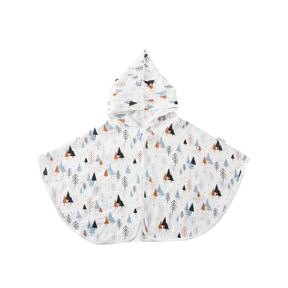 Cotton Muslin Hooded Baby Bath Towel Infant Swaddle