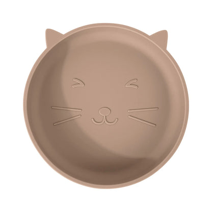 Silicone Baby Plate Cartoon Cat Feeding Bowl Kids Dishes