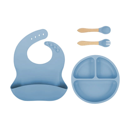 Colorful Baby Silicone Feeding Tableware Set