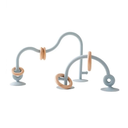 Wooden Ring Teether with Silicone Toy for Newborns