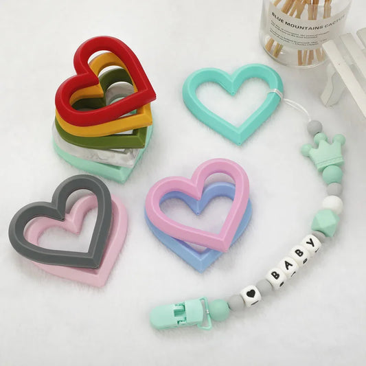 Silicone Heart Baby Teether Toy