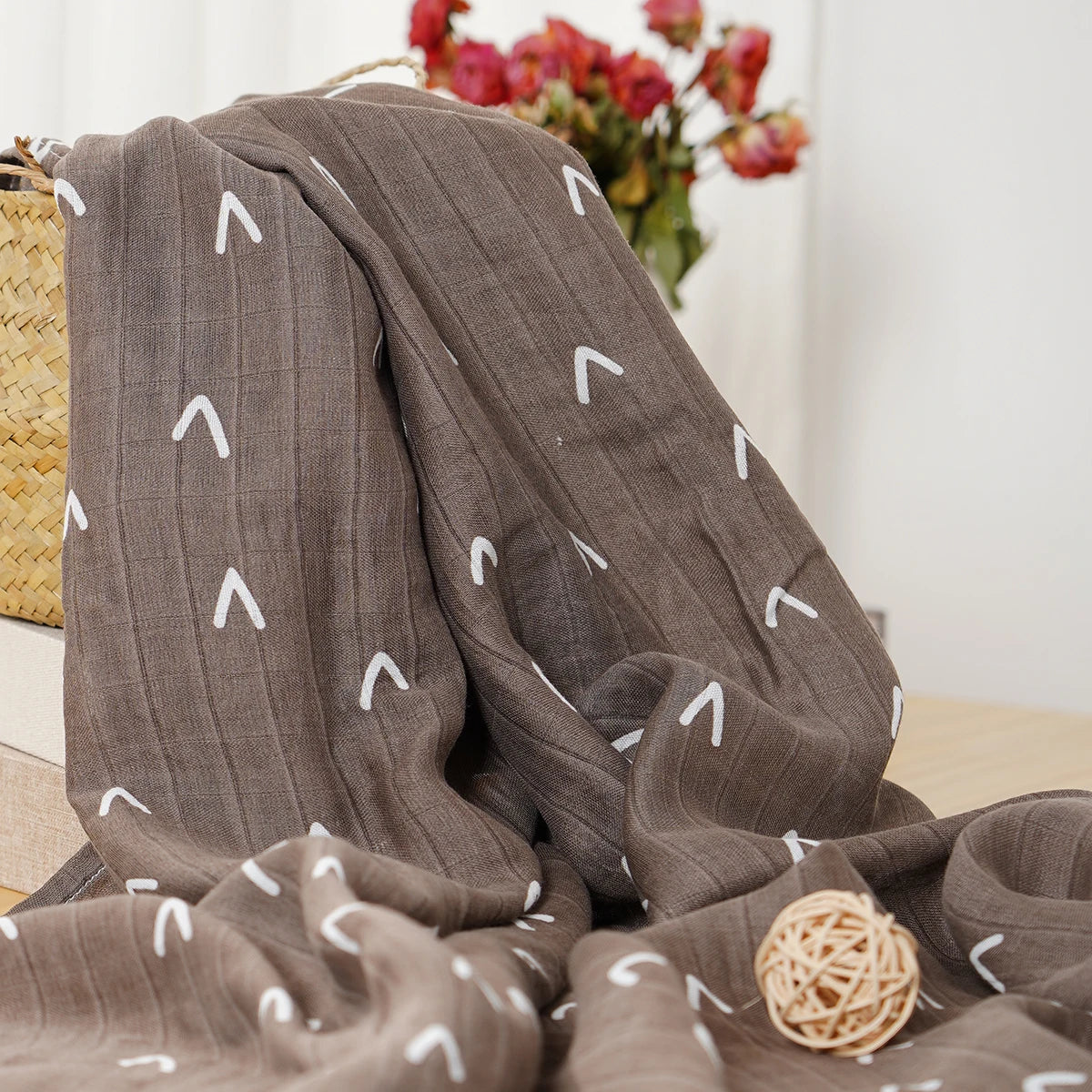 Bamboo Cotton Muslin Swaddle Newborn Bath Towel Wrap