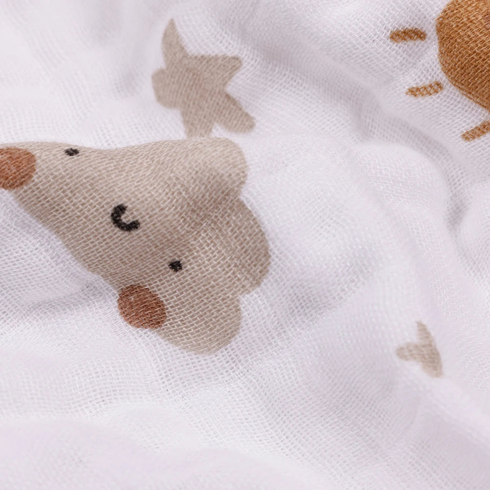 Bamboo Cotton Baby Muslin Towel and Burp Cloth Pack