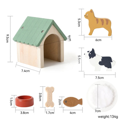 Wooden Animal Building Blocks Imaginative Play Scene Set