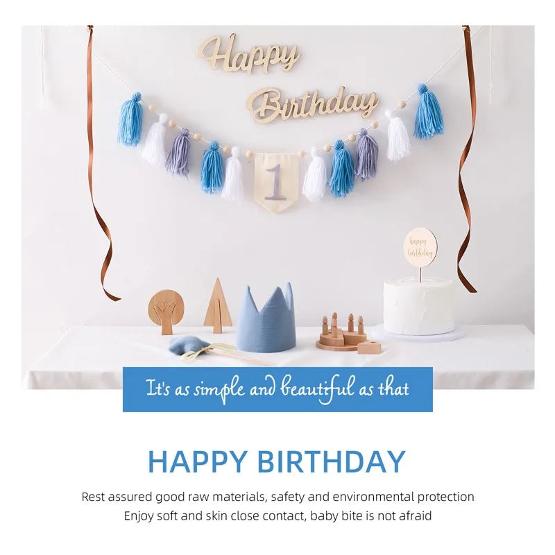 Baby Party Banner Tassel Pendant Set Birthday Decoration