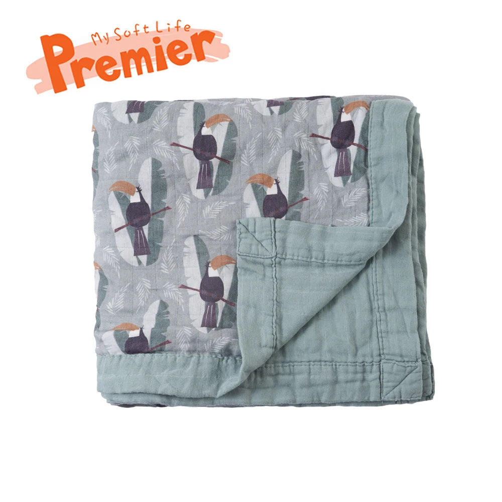 Thicker Bamboo Cotton Muslin Swaddle Baby Quilt