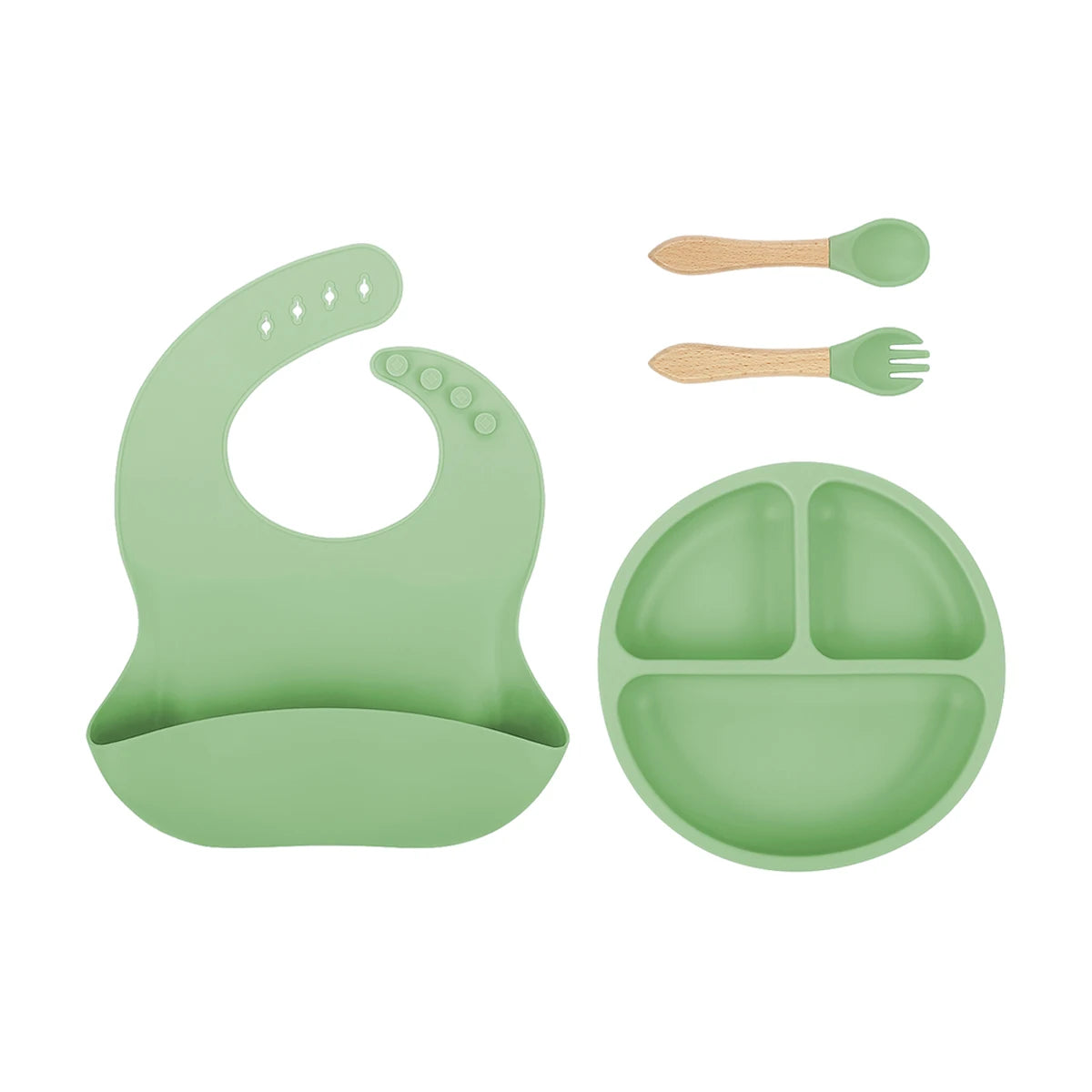 Colorful Baby Silicone Feeding Tableware Set