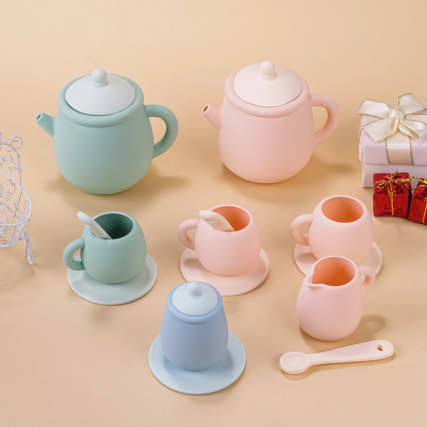 Montessori Wooden Tea Set Pretend Play Kitchen Toys