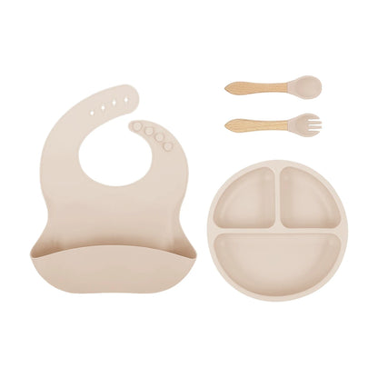 Colorful Baby Silicone Feeding Tableware Set