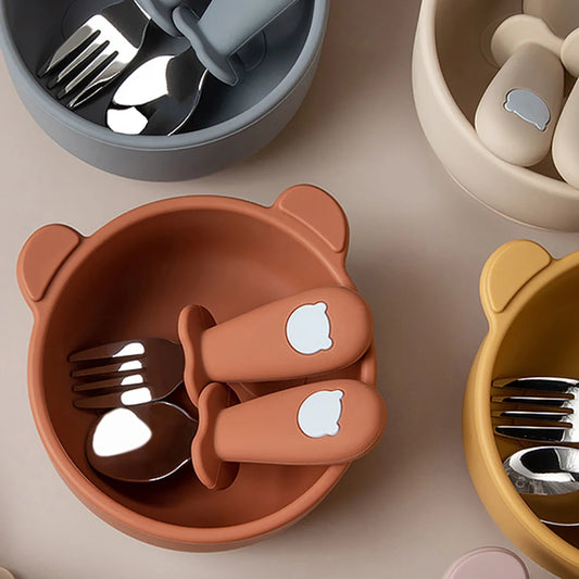 Baby Silicone Suction Bowl and Spoon Set