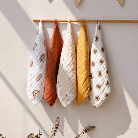 Bamboo Cotton Baby Muslin Towel and Burp Cloth Pack