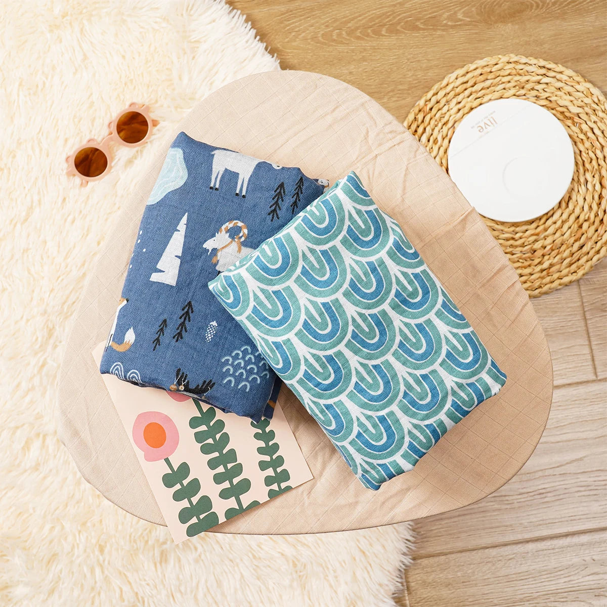 Baby Muslin Swaddle Set Breathable Cotton Blankets