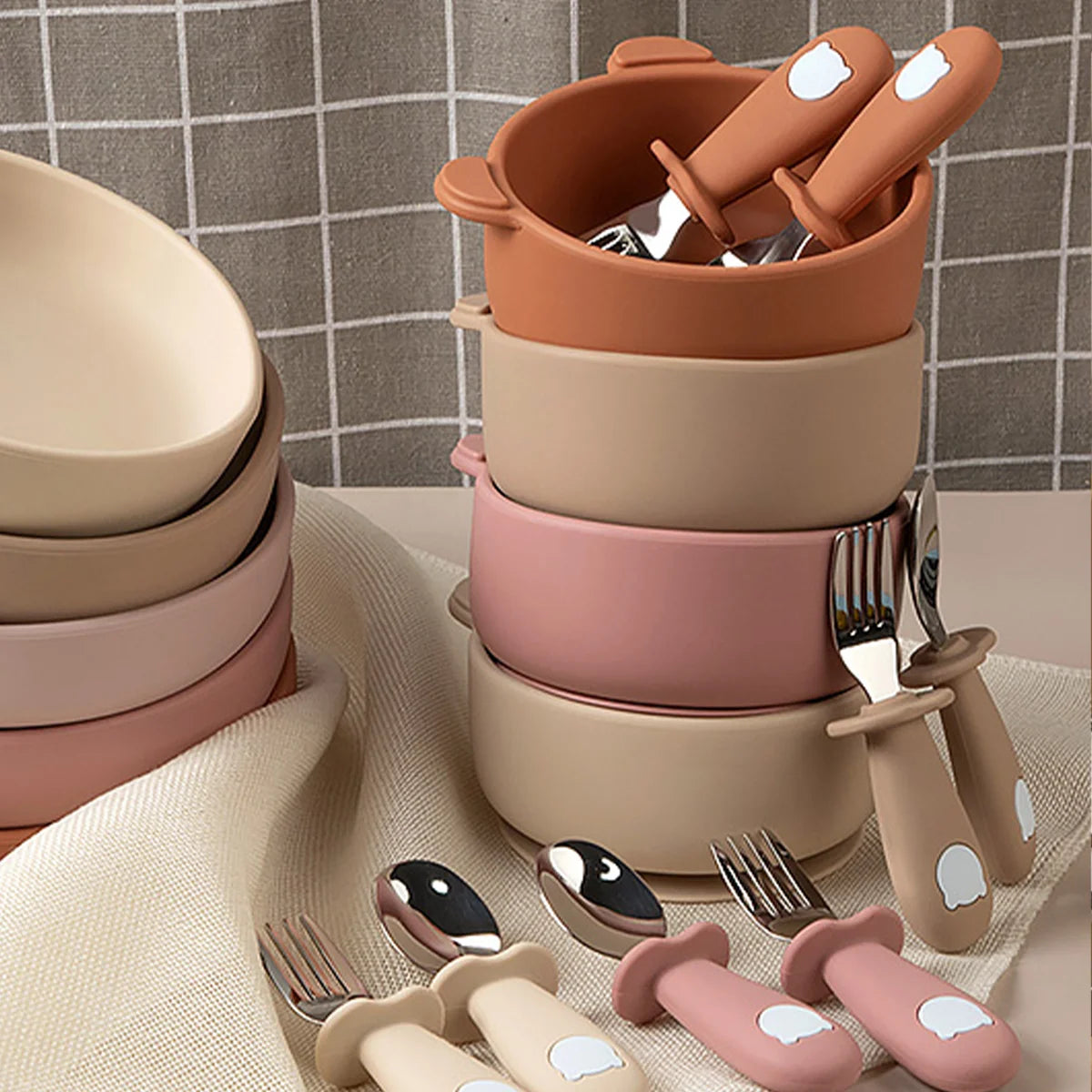 Baby Silicone Suction Bowl and Spoon Set