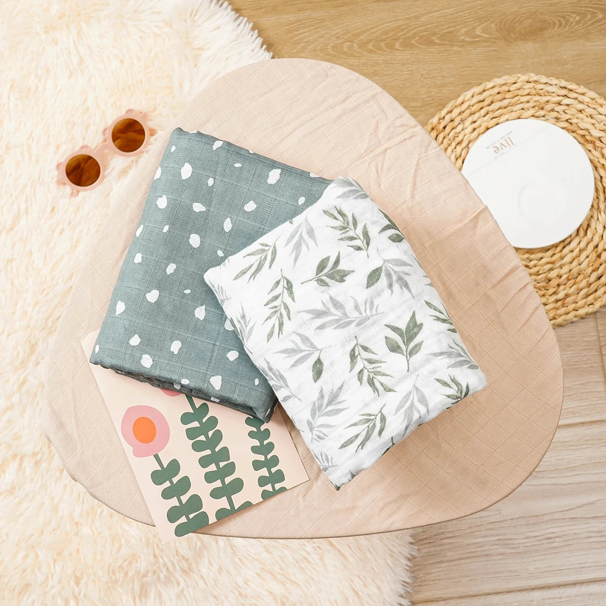Baby Muslin Swaddle Set Breathable Cotton Blankets