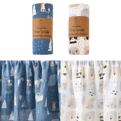 Floral Muslin Swaddle Blanket Set Colorful Design