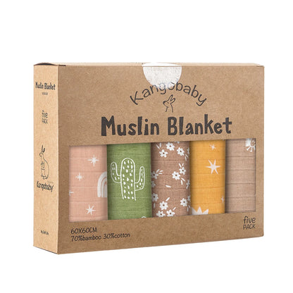 Multifunctional Bamboo Cotton Baby Bib and Burp Cloth Set