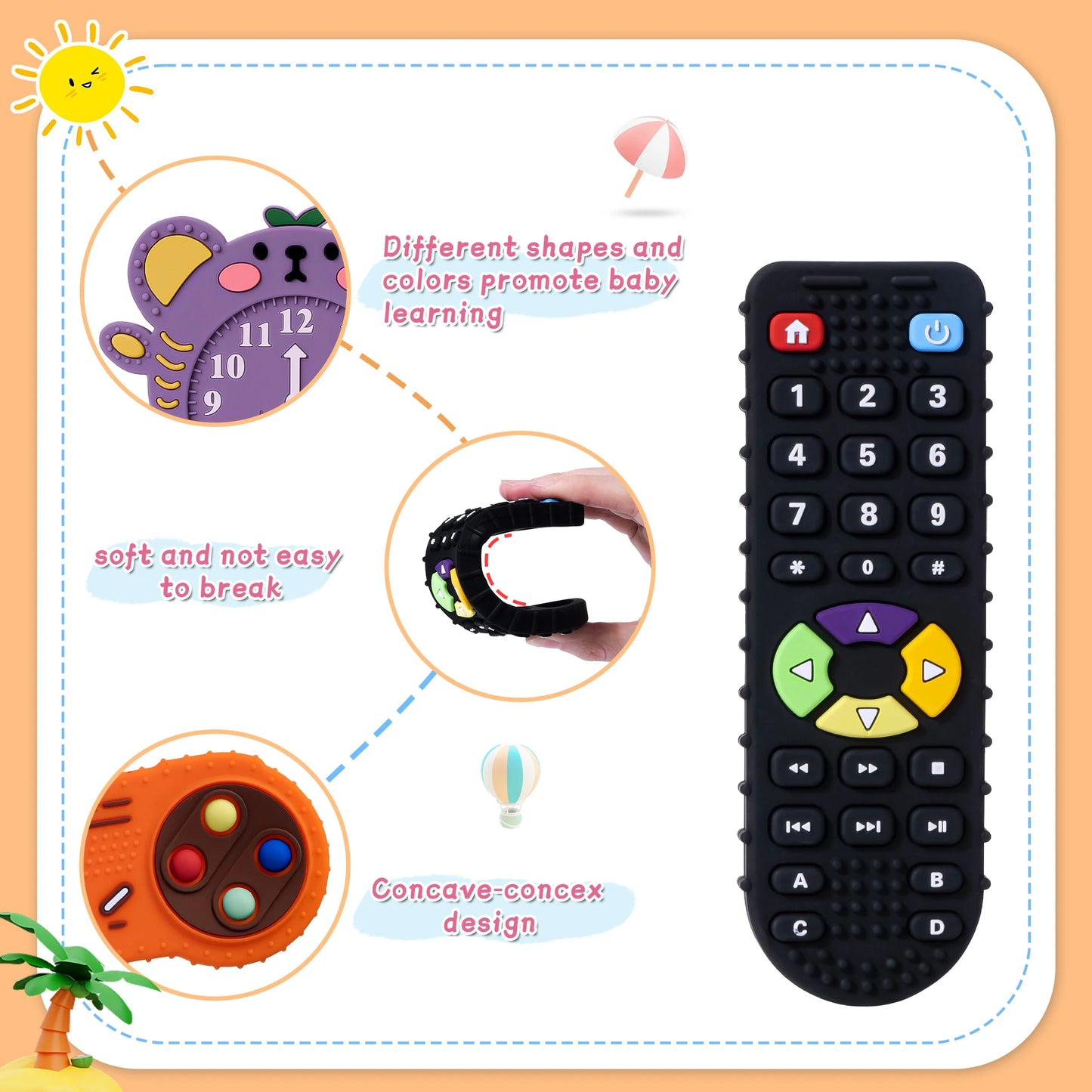Silicone Remote Control Baby Teether Toy
