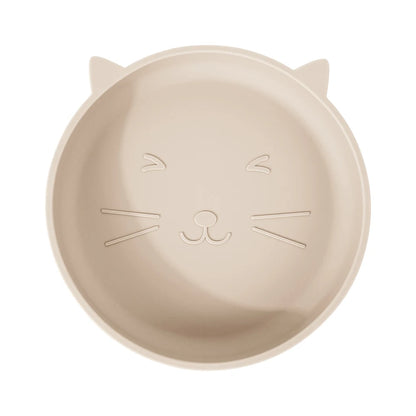 Silicone Baby Plate Cartoon Cat Feeding Bowl Kids Dishes