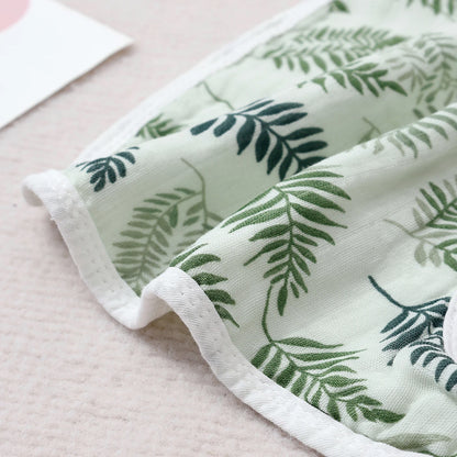 Soft Bamboo Cotton Muslin Baby Bib and Burp Cloth Set