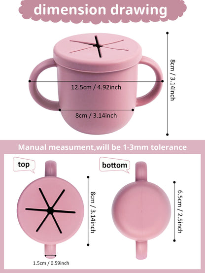 Silicone Baby Snack Cup Portable Spill Resistant Easy Grip