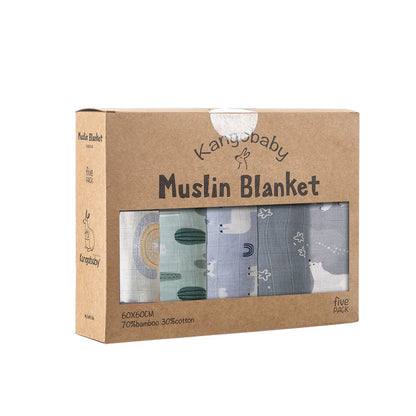 Multifunctional Bamboo Cotton Baby Bib and Burp Cloth Set