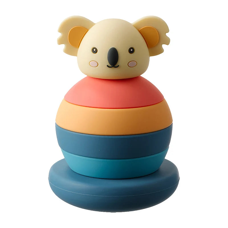Soft Silicone Building Blocks and Teething Rattles for Babies