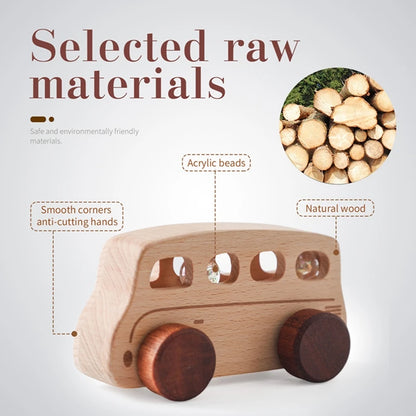 Wooden Cartoon Car Bus Montessori Push Toys Baby Gift