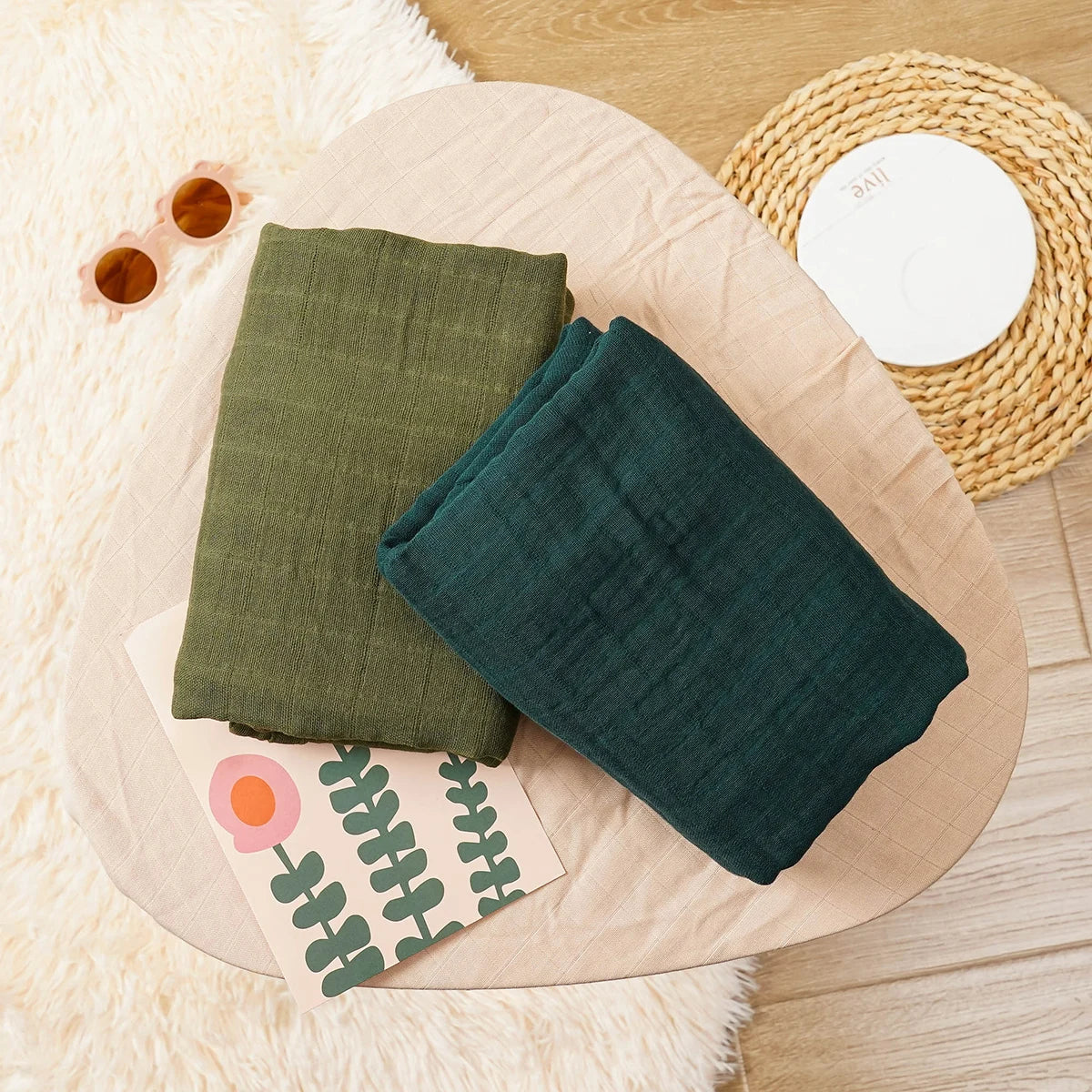 Baby Muslin Swaddle Set Breathable Cotton Blankets
