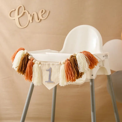 Baby Birthday Tassel Banner Milestone Party Decoration