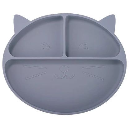 Baby Tableware Set Silicone Feeding Plate Bowl Spoon Fork