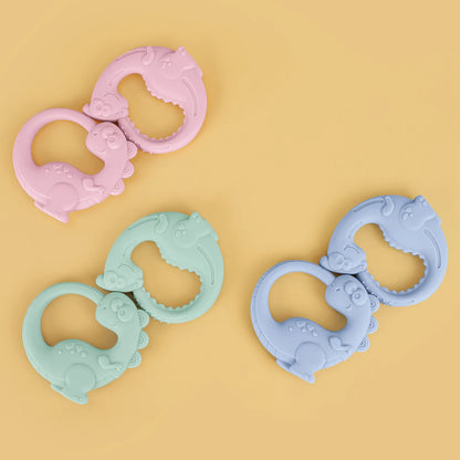 Silicone Dinosaur Teething Rings for Babies