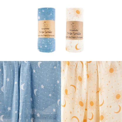 Double Layer Cotton Muslin Swaddle Baby Blanket Set
