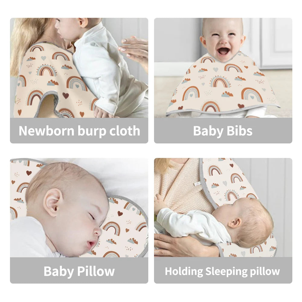 Breathable Cotton Muslin Baby Bib and Burp Cloth