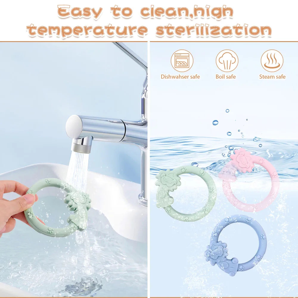 Baby Silicone Teething Ring Bracelet Toy