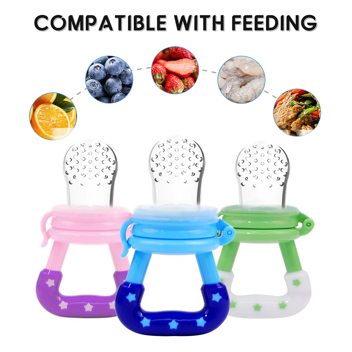 Baby Silicone Fruit Feeder with Cover