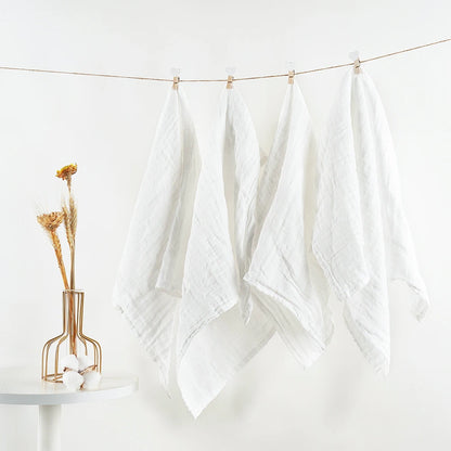 Cotton Muslin Baby Bib and Burp Cloth Scarf Set
