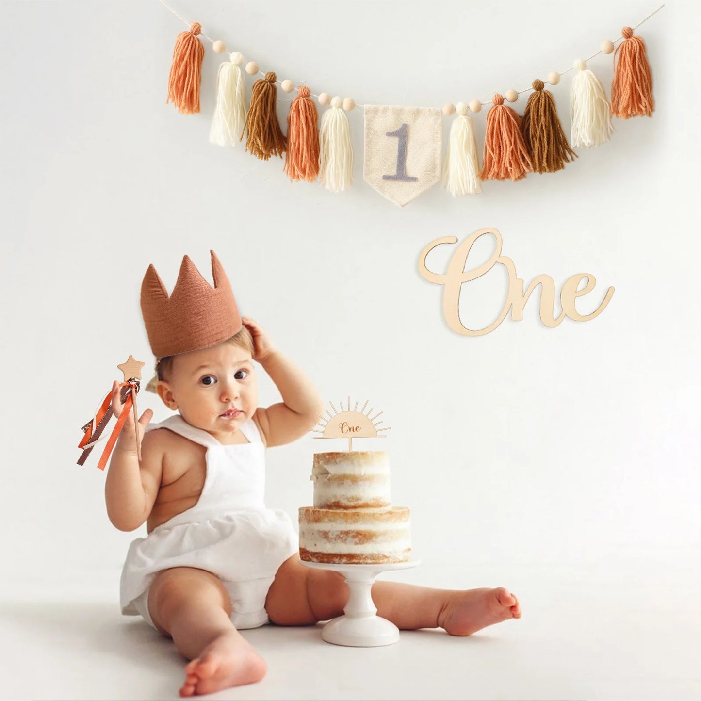 Baby Cotton Crown Headband Newborn Birthday Photography Prop