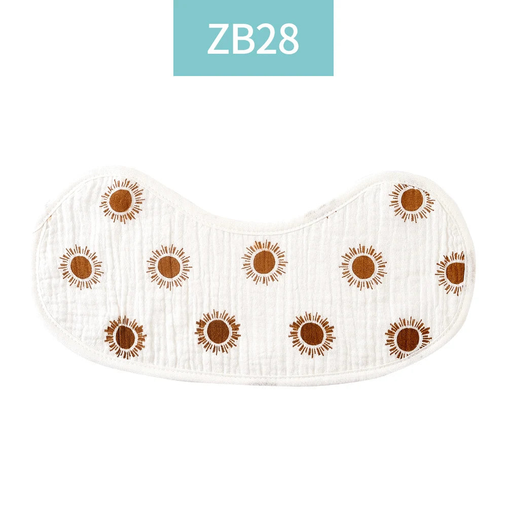 Breathable Cotton Muslin Baby Bib and Burp Cloth