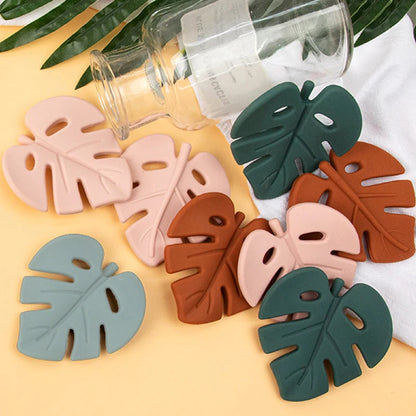 Silicone Leaf Baby Teether Rattle