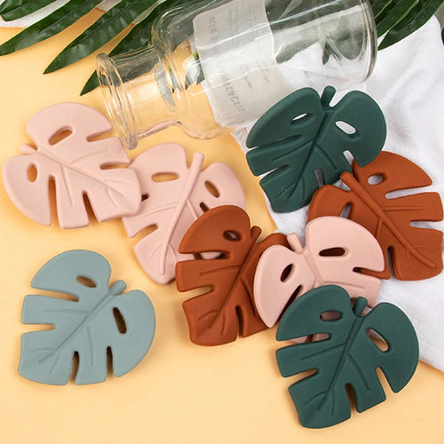 Silicone Leaf Baby Teether Rattle