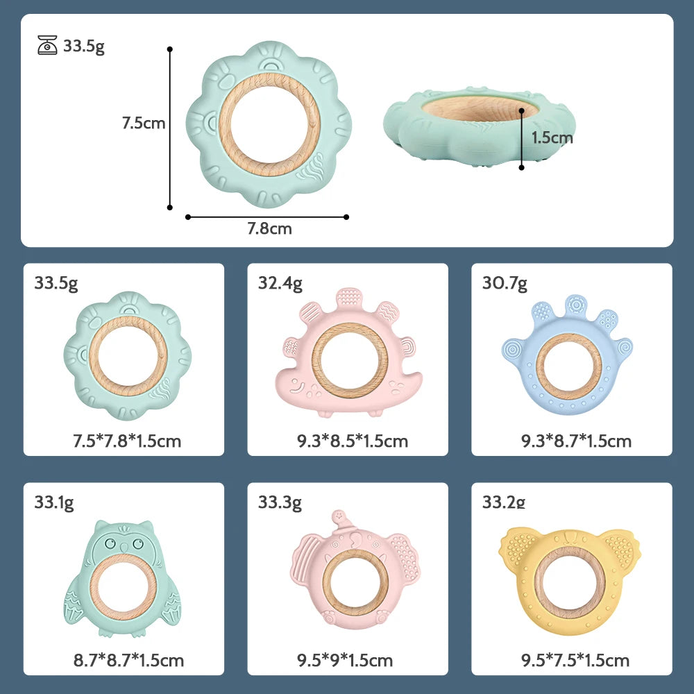 Baby Silicone Ring Bracelet Teether