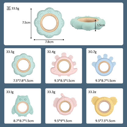 Baby Silicone Ring Bracelet Teether