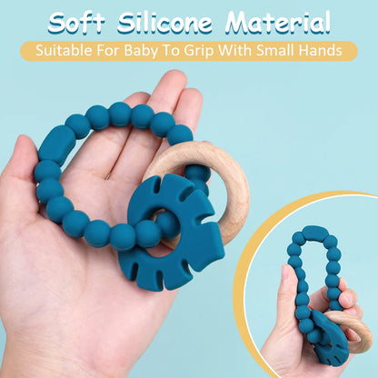 Baby Silicone Leaf Teething Ring Toy